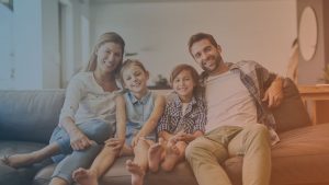 Portrait einer vierköpfigen Familie