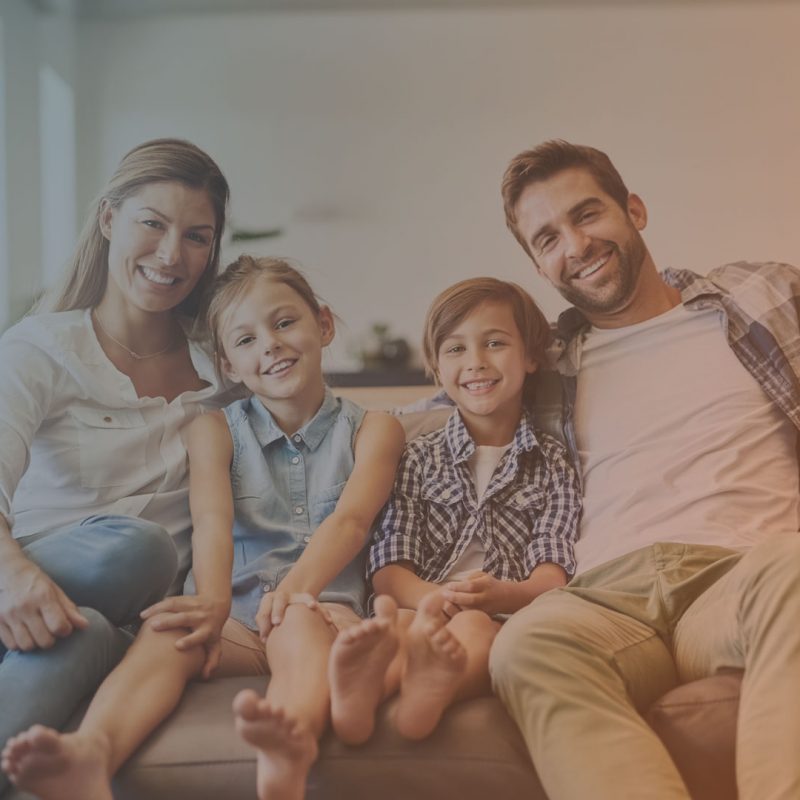 Portrait einer vierköpfigen Familie