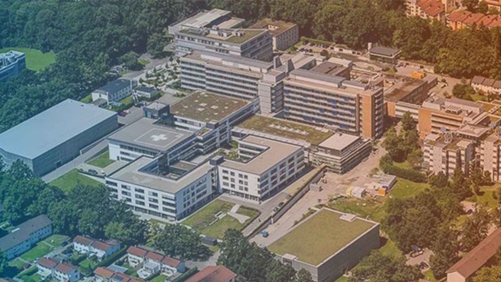Eine Luftaufnahme des Klinikum Kempten.