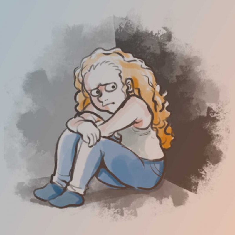 Illustration einsames Mädchen