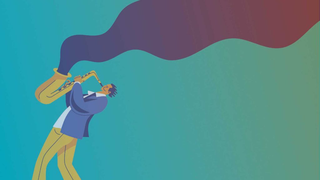 Illustration eines Musikers