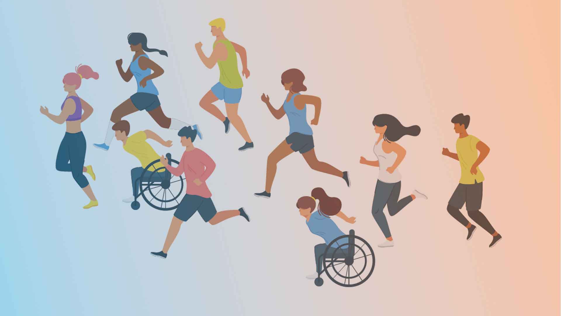 Illustration von Menschen beim Rennen